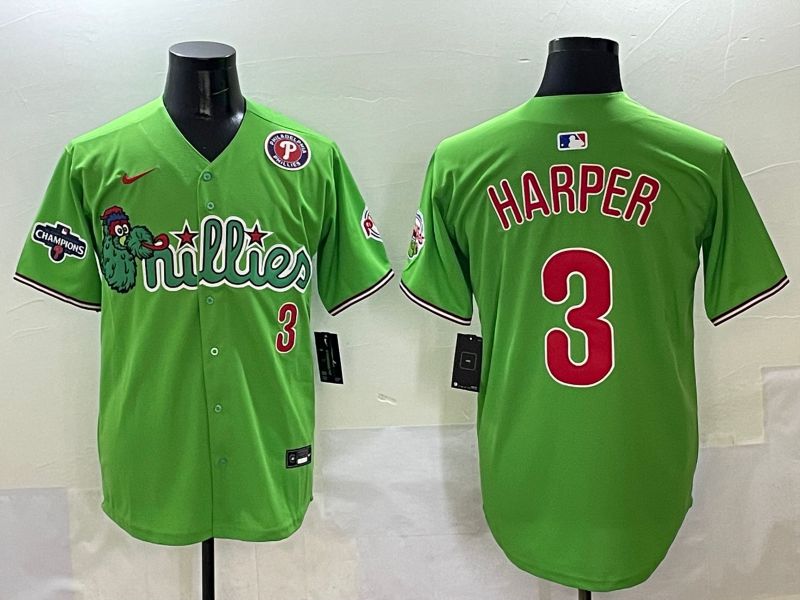 Men Philadelphia Phillies #3 Harper Green Sixth generation Joint Name Nike 2025 MLB Jersey style 6->philadelphia phillies->MLB Jersey